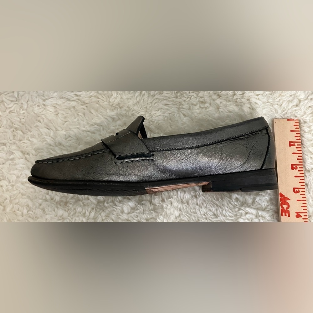 Cole Haan Vintage Women’s Silver Leather Slip On Penny Loafer Shoes Size 7.5 - Picture 11 of 13